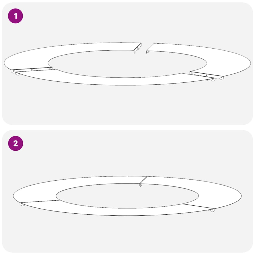 Flache Baumringe 5 pcs Silber Ø30 / 60 cm Edelstahl